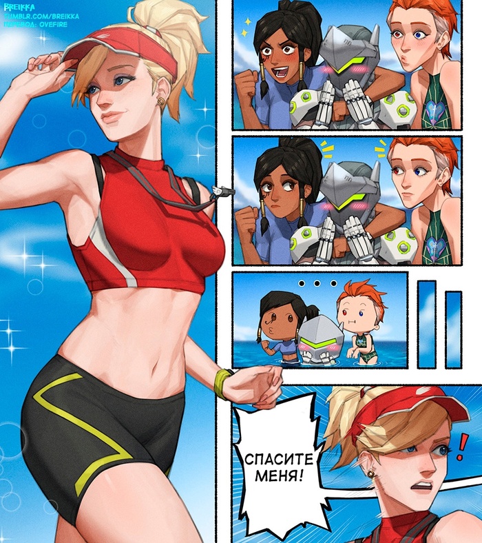   Blizzard, Overwatch, Mercy, Genji, Moira, Pharah, Breikka, 